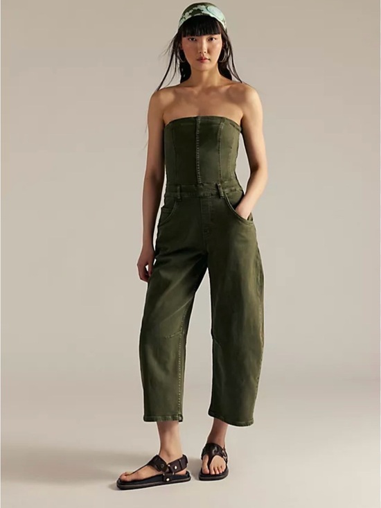 We the free Pants - We The Free Olive Strapless Utility Jumpsuit